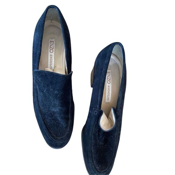 Enzo Angiolini Womens Black Solid Suede Slip On Block Heel Loafer Size 8.5 - Picture 5 of 7